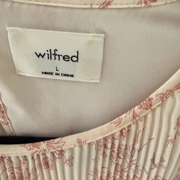 Wilfred Blush Floral Pleated Long-Sleeve Mini Dress - Picture 3 of 4